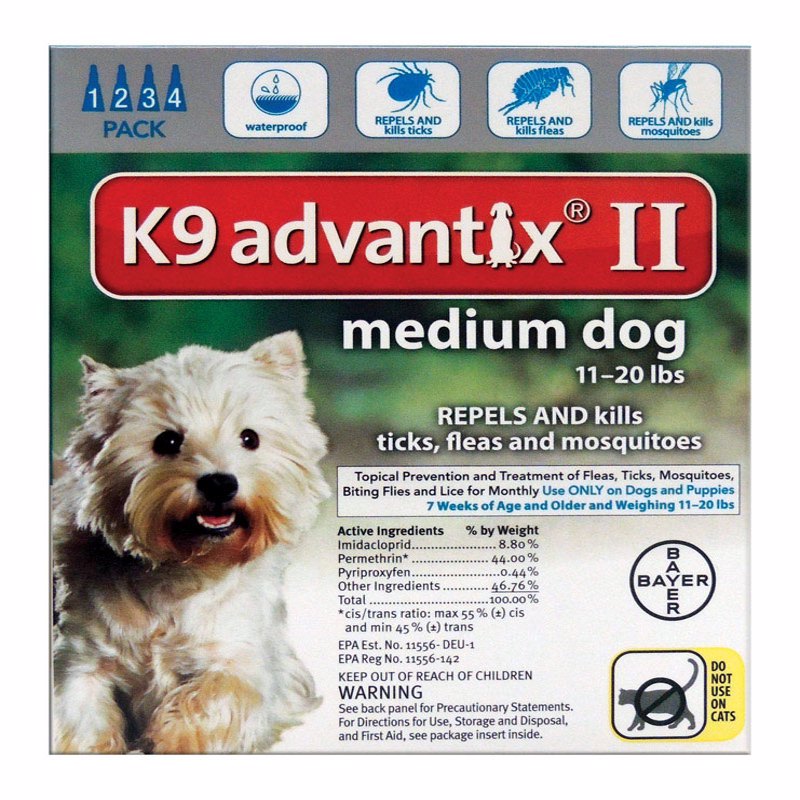 DRP RESOURCES INC, Bayer K9 Advantix II Liquid Dog Flea Drops Imidacloprid/Pyriproxyfen 0.14 oz