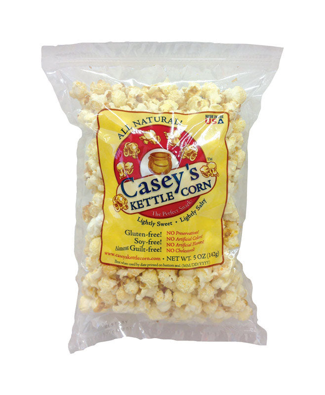 HARVEYS BUTTER RUM BATTER LLC, Casey's Kettle Corn Lighly Sweetened and Salted Popcorn 5 oz. Bagged (Pack of 10)