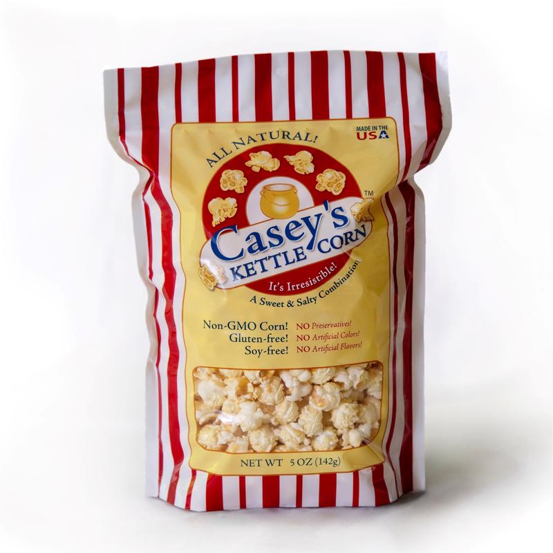 HARVEYS BUTTER RUM BATTER LLC, Casey's Kettle Corn Lighly Sweetened and Salted Popcorn 5 oz. Bagged (Pack of 10)