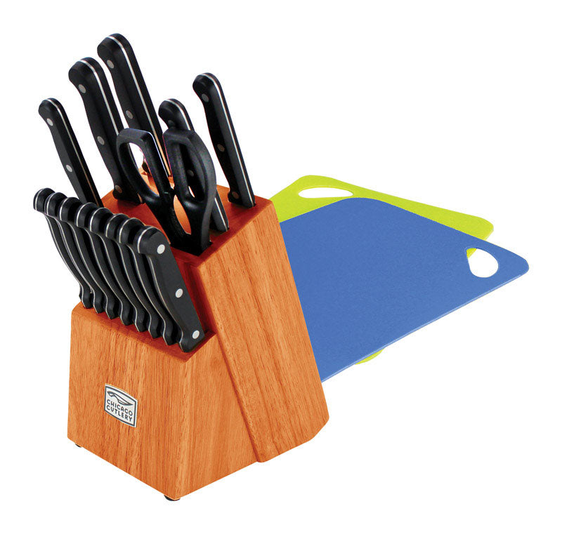 WORLD KITCHEN (CORNING REVERE), Chicago Cutlery Stainless Steel Block Knife Set 17 pc