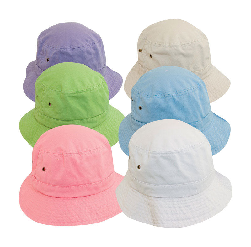 DORFMAN PACIFIC CO, Dorfman Pacific Bucket Hat Assorted Colors Youth (Pack of 12)