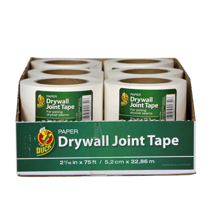 SHURTAPE TECHNOLOGIES LLC, Duck 75 ft. L X 2.06 in. W Paper White Self Adhesive Drywall Joint Tape