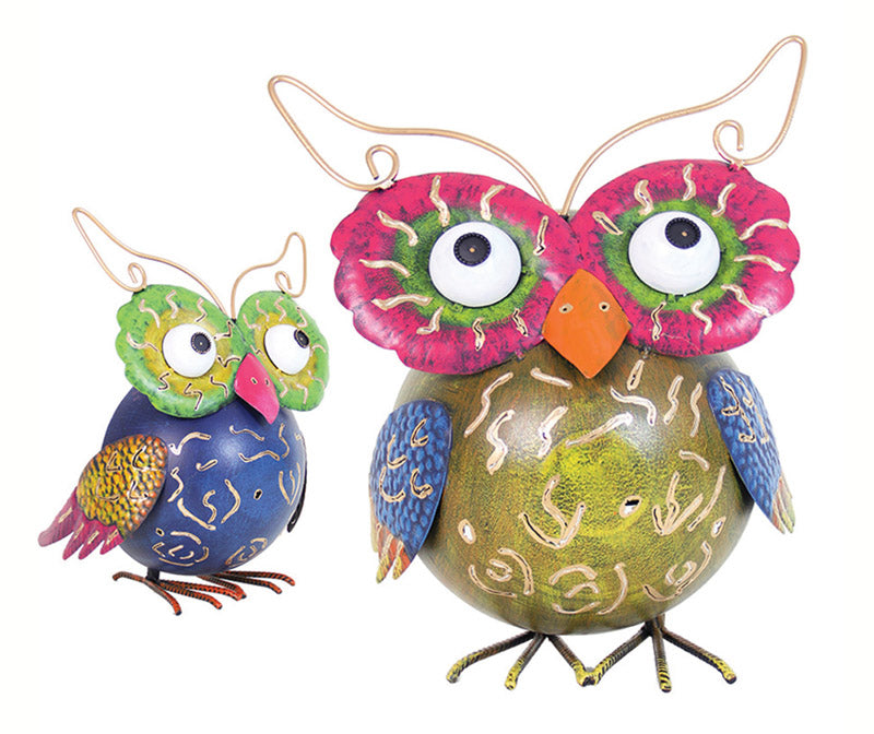 ACE TRADING - EXHART GREENDAY, Exhart Krazy Klucker Metal Multicolored 15 in. Owl Statue (Pack of 2)