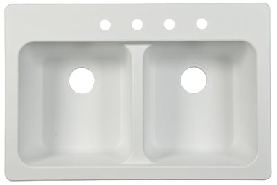 FRANKE KITCHEN SYSTEMS LLC, Franke Kindred Tectonite Dual Mount 33 in. W X 22 in. L Two Bowls Kitchen Sink