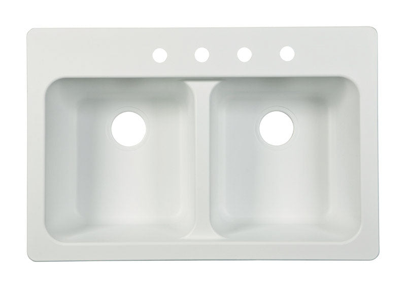 FRANKE KITCHEN SYSTEMS LLC, Franke Kindred Tectonite Dual Mount 33 in. W X 22 in. L Two Bowls Kitchen Sink