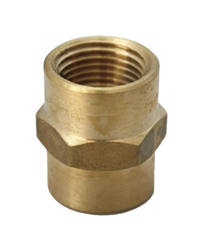 JMF COMPANY, JMF 1/2 in. FPT x 1/8 in. Dia. FPT Yellow Brass Reducing Coupling (Pack of 5)