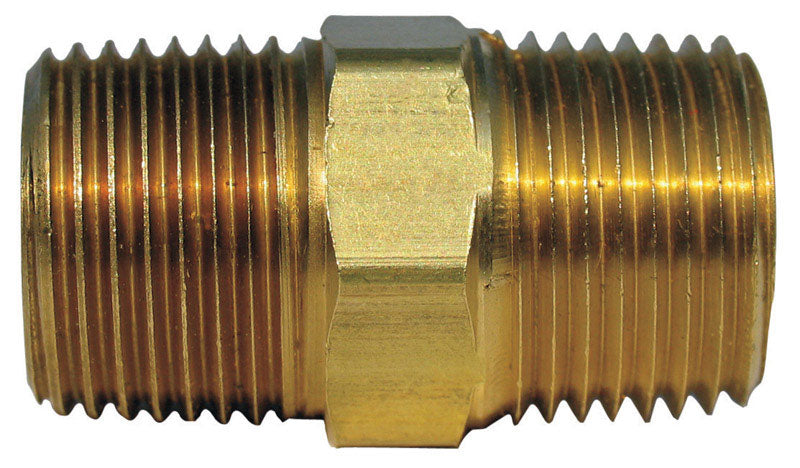 JMF COMPANY, JMF 1/2 in. MPT Yellow Brass Hex Nipple (Pack of 5)