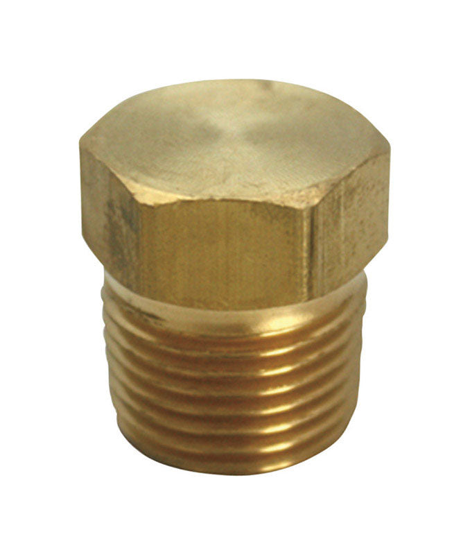 JMF COMPANY, JMF 1/4 in. MPT Yellow Brass Hex Head Plug (Pack of 10)