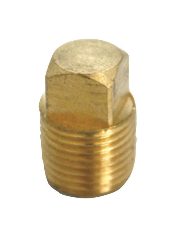 JMF COMPANY, JMF 1/4 in. MPT Yellow Brass Square Head Plug (Pack of 10)