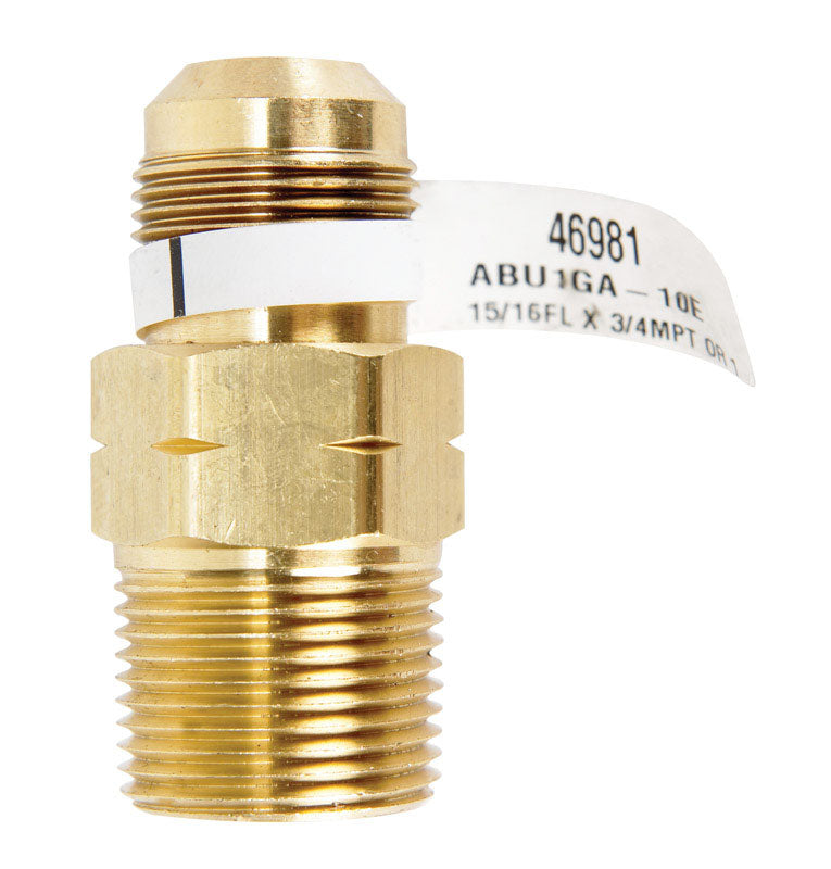 JMF COMPANY, JMF 15/16 in. Flare x 3/4 in. Dia. Male Brass Gas Adapter (Pack of 2)