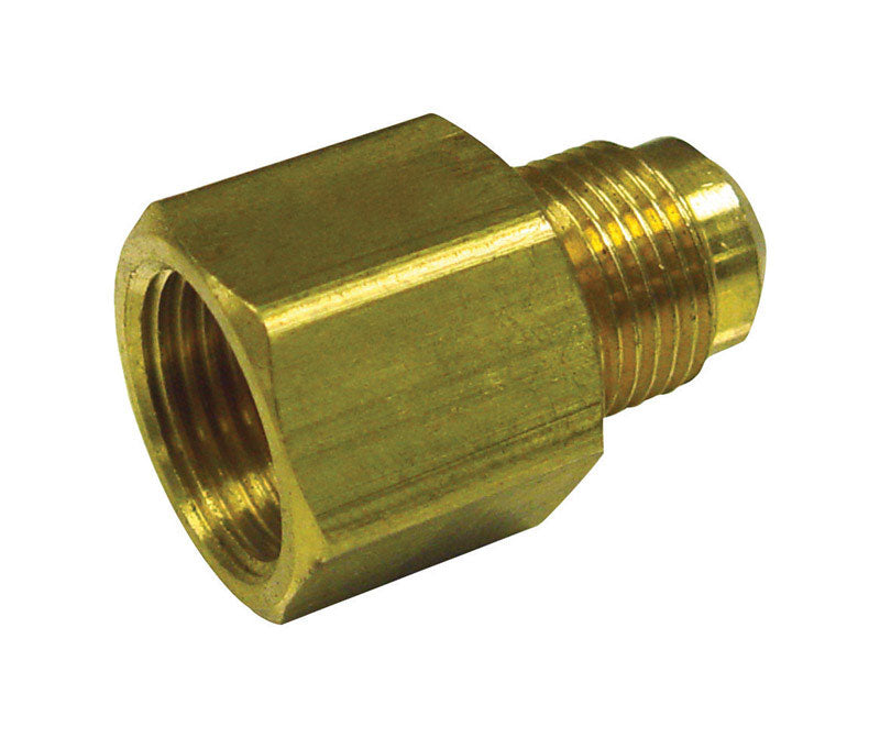 JMF COMPANY, JMF 5/8 in. Female Flare x 1/2 in. Dia. Male Flare Yellow Brass Reducing Adapter (Pack of 5)