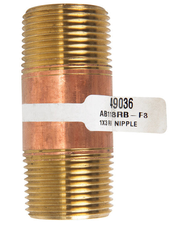 JMF COMPANY, JMF Company 1 in. MPT X 1 in. D MPT Brass Nipple 3 in. L