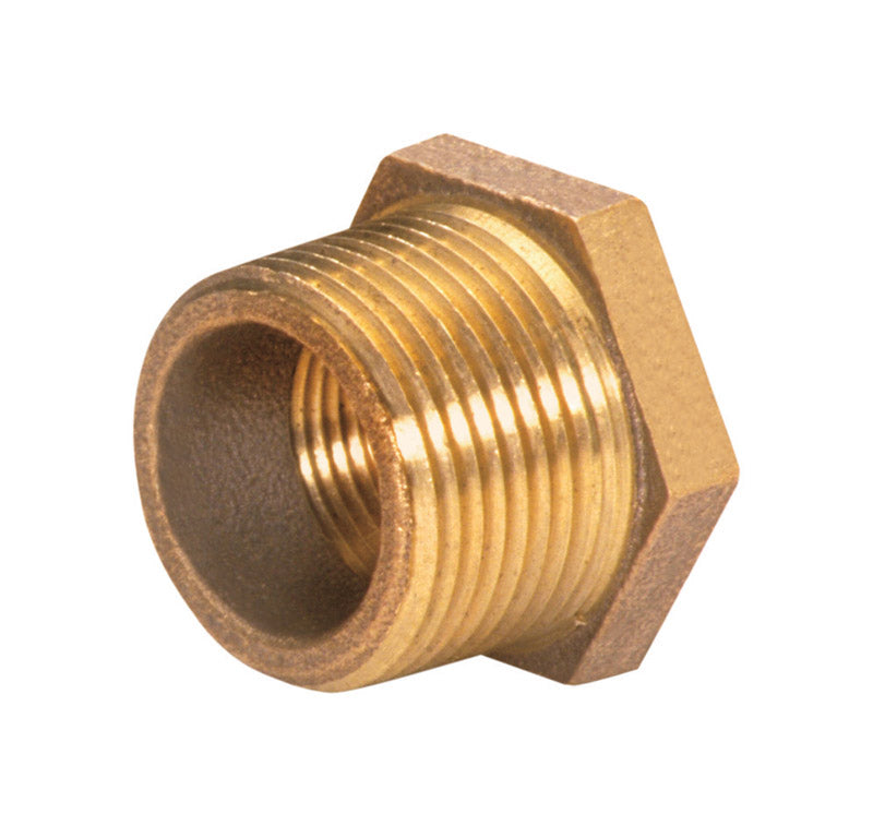 JMF COMPANY, JMF Company 3/4 in. MPT X 1/4 in. D FPT Brass Hex Bushing