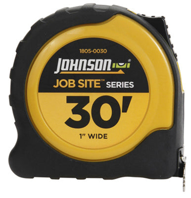 Johnson, Job Site Power Tape Measure, Nylon-Coated Blade/Rubberized Case, 1-In. x 30-Ft.