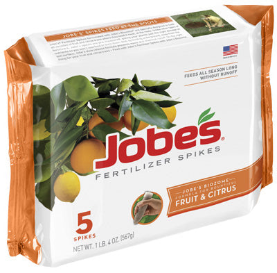 Jobes, Jobes No Mixing and Measuring 9-12-12 NPK Fruit & Citrus Fertilizer Spikes for Tree with 3 in. Trunk