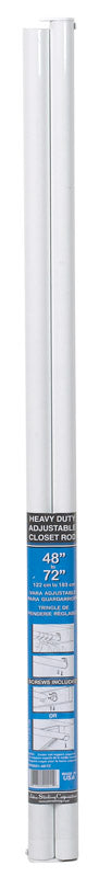 KNAPE & VOGT MFG CO, John Sterling Heavy Duty 72 in. L X 1-1/4 in. D Adjustable Powder Coated Steel Closet Rod