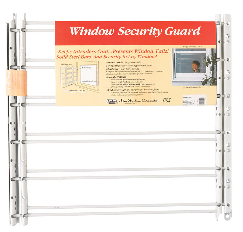 KNAPE & VOGT MFG CO, John Sterling White Steel Window Security Guards 1 count (Pack of 2)