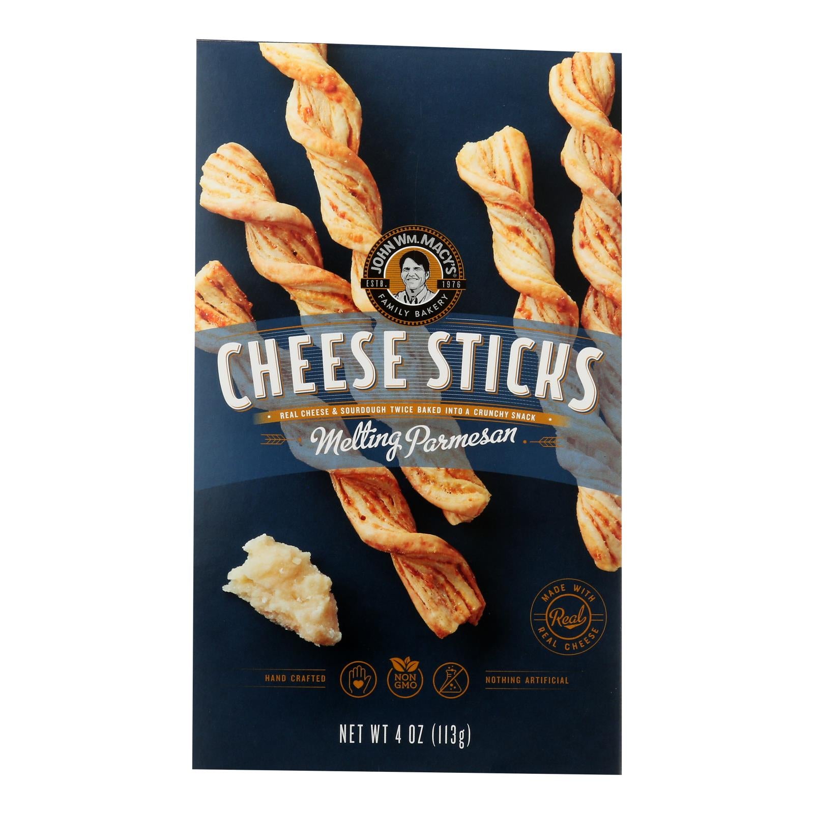 John Wm Macy'S, John Wm Macy's - Cheese Sticks - Melting Parmesan - Case of 12 - 4 oz. (Pack of 12)