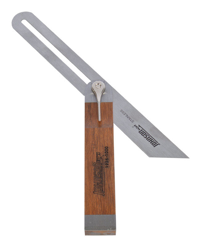 JOHNSON LEVEL & TOOL MFG CO INC, Johnson 10 in. L X 1-9/50 in. H Stainless Steel Adjustable T-Bevel with Bamboo Handle