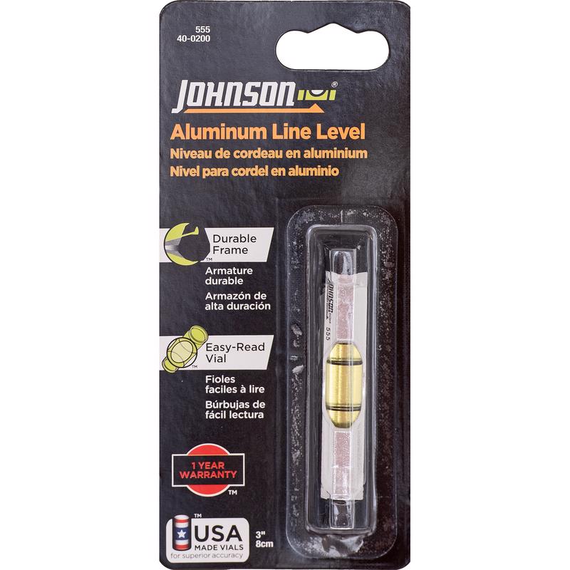 JOHNSON LEVEL & TOOL MFG CO INC, Johnson 3 in. Aluminum Line Level 1 vial