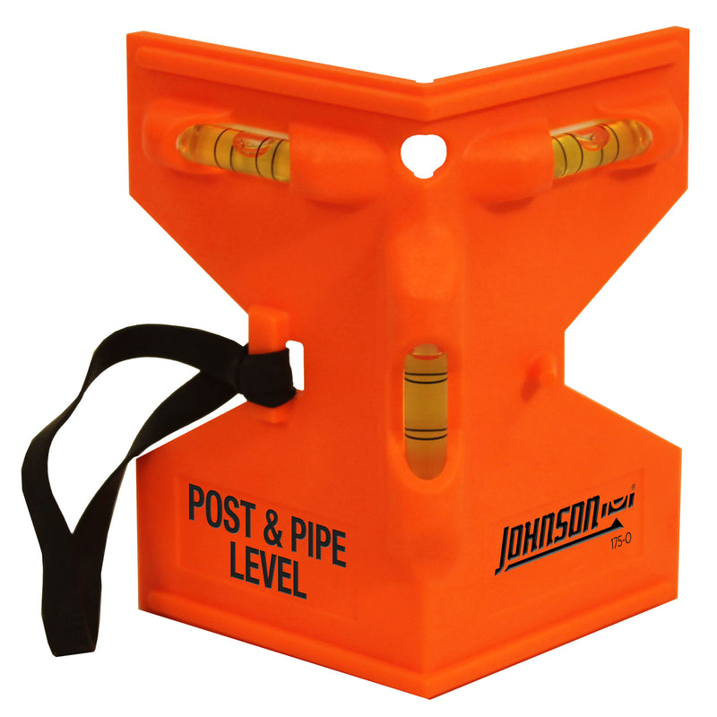 JOHNSON LEVEL & TOOL MFG CO INC, Johnson 9 in. Plastic Post and Pipe Level 3 vial