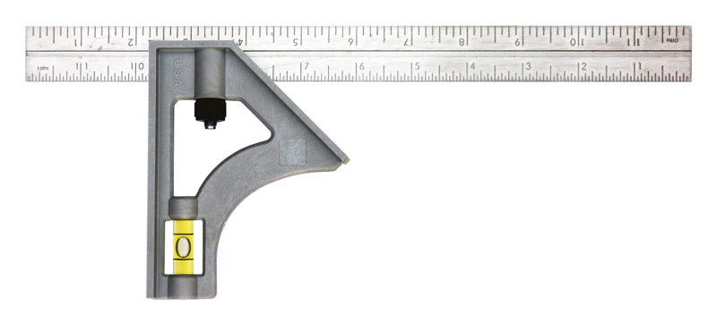 JOHNSON LEVEL & TOOL MFG CO INC, Johnson Structo-Cast 12 in. L X 4-7/8 in. H Steel Combination Square