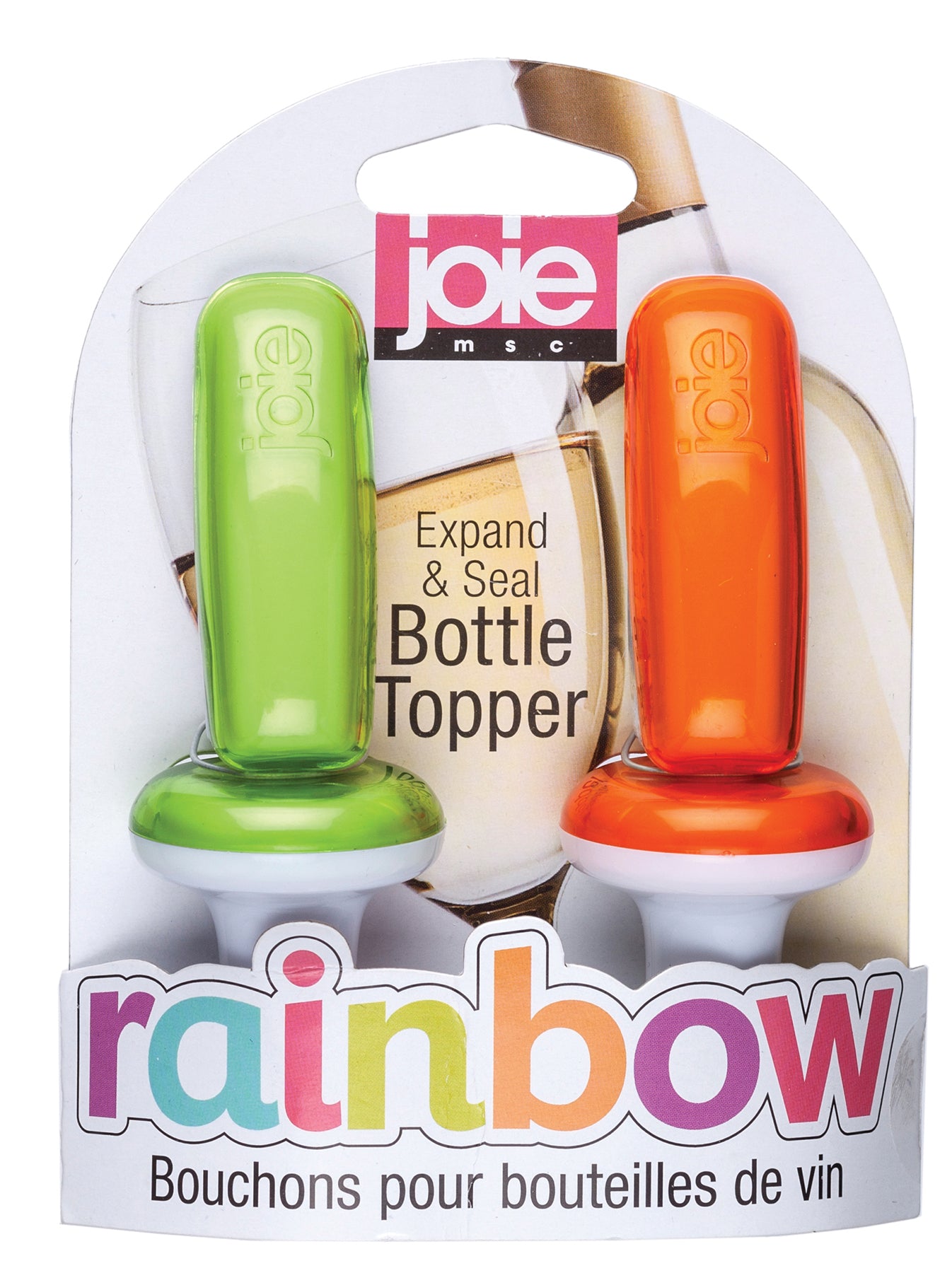 Harold Import Co., Joie 12916 4 X 1.5 X 1.5 Rainbow Expand & Seal Bottle Toppers Assorted Colors 2 Count