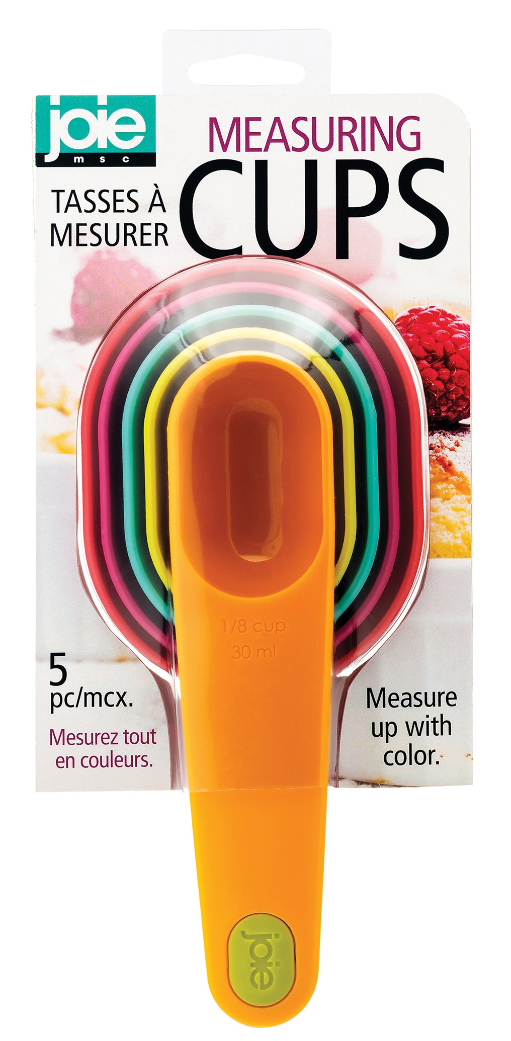 Harold Import Co., Joie 26802 Measuring Cups Assorted Colors 5 Piece Set