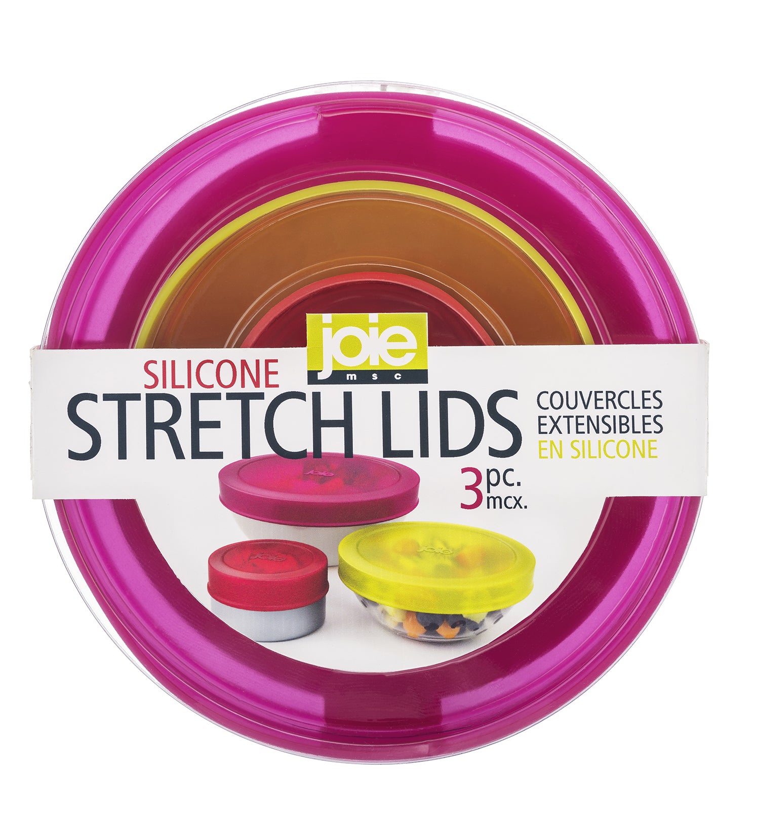 Harold Import Co., Joie 35066 Silicone Stretch Lids Assorted Colors 3 Piece Set