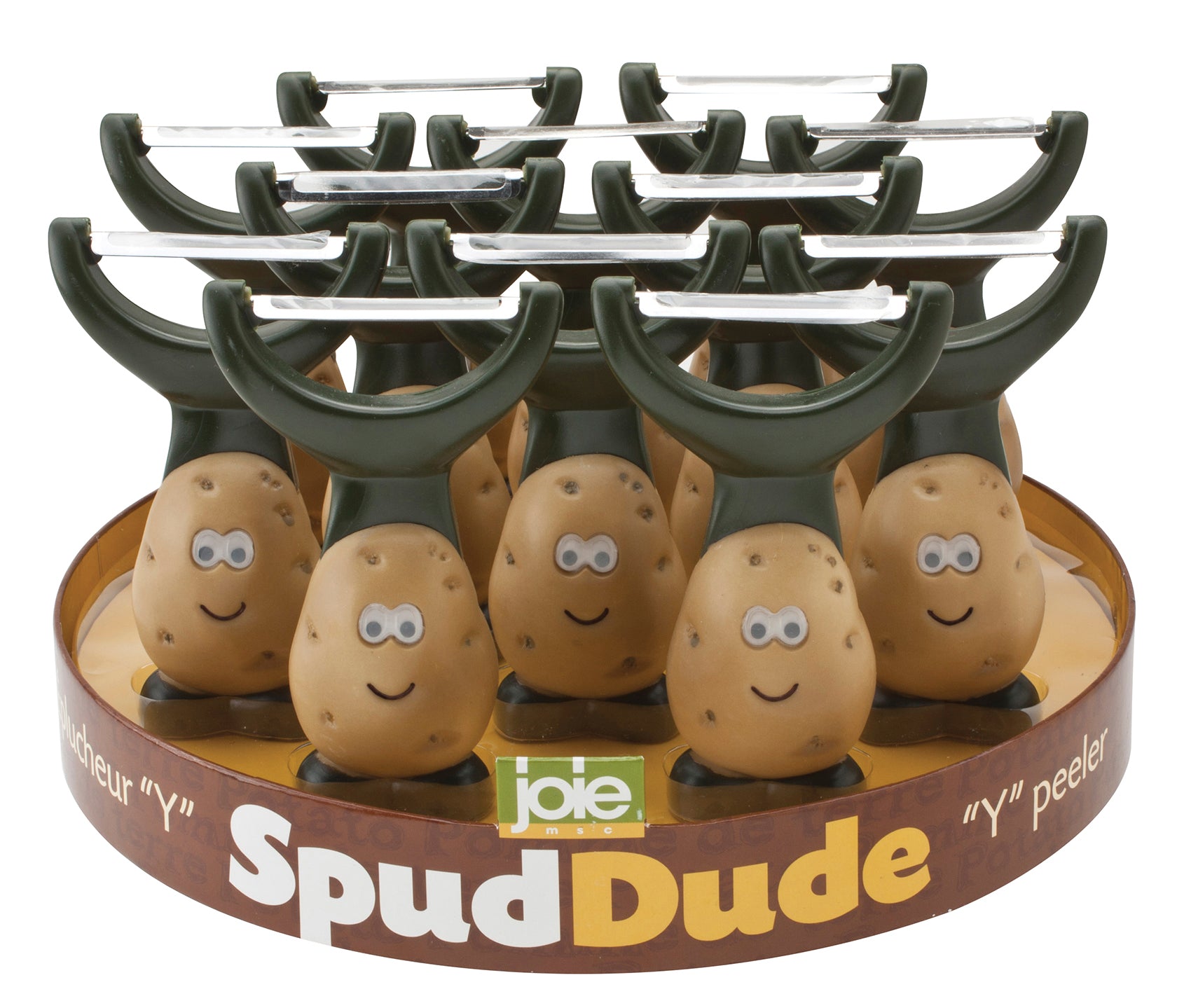 Harold Import Co., Joie 50366pro 4.25 X 2.75 X 1.25 Green & Brown Spud Dude Y Peelers 12 Piece Display (Pack of 12)