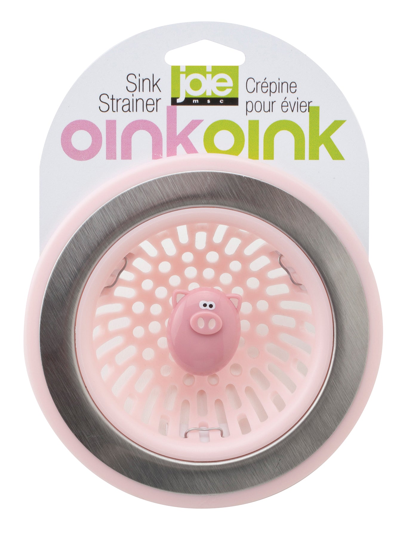 Harold Import Co., Joie 78616 4.5 X 1.25 Pink & Silver Piggy Wiggy Sink Drain Strainer