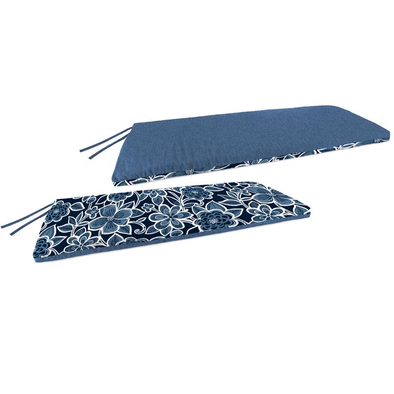 JORDAN MANUFATURING CO INC, Jordan Manufacturing Blue Daisy Polyester Bench Cushion 3.5 in. H X 18 in. W X 48 in. L (Pack of 2)