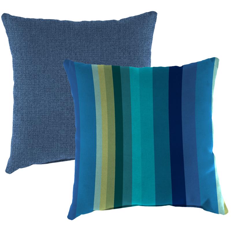 JORDAN MANUFATURING CO INC, Jordan Manufacturing Blue Stripe Polyester Throw Pillow 4 in. H X 16 in. W X 16 in. L (Pack of 10)