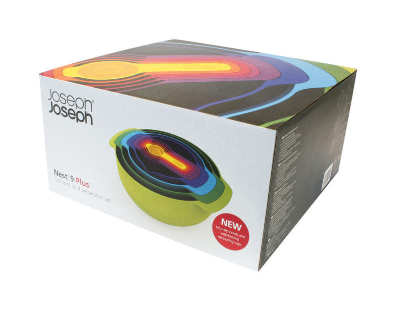 JOSEPH JOSEPH INC, Joseph Joseph Nest 3 qt Polypropylene Multicolored Mixing Bowls and Measuring Set 9 pc