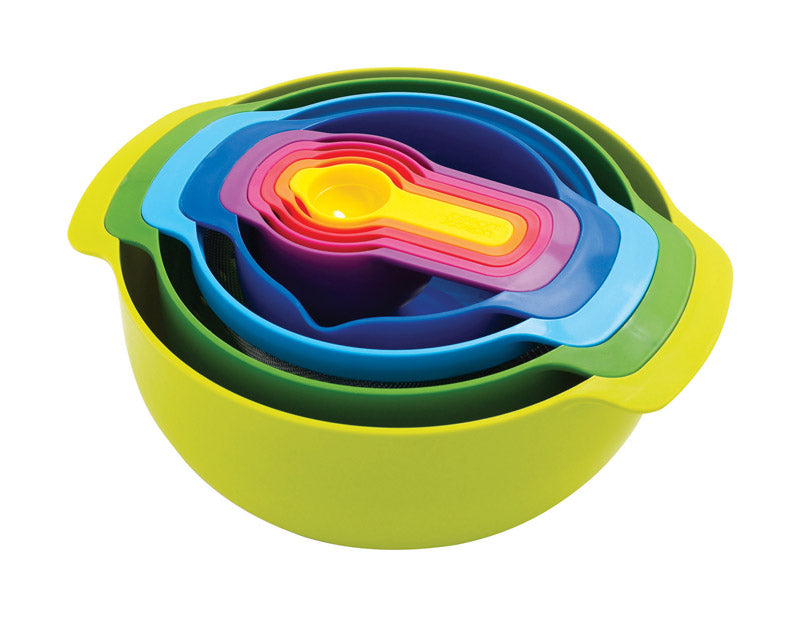 JOSEPH JOSEPH INC, Joseph Joseph Nest 3 qt Polypropylene Multicolored Mixing Bowls and Measuring Set 9 pc