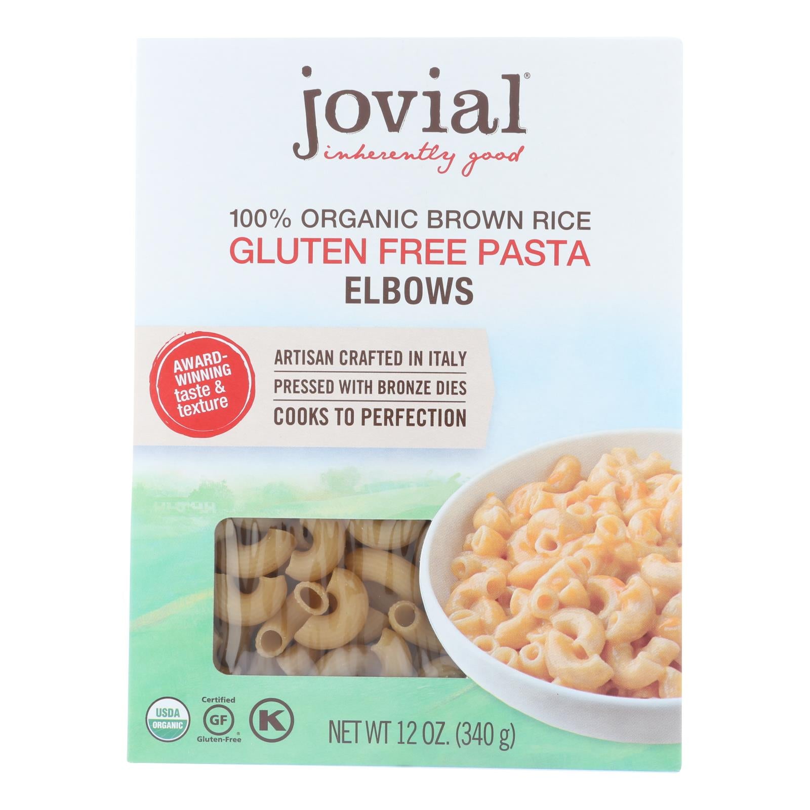 Jovial, Jovial - Gluten Free Brown Rice Pasta - Elbow - Case of 12 - 12 oz. (Pack of 12)