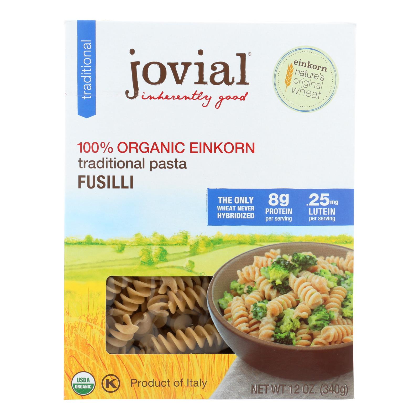 Jovial, Jovial - Gluten Free Brown Rice Pasta - Fusilli - Case of 12 - 12 oz. (Pack of 12)