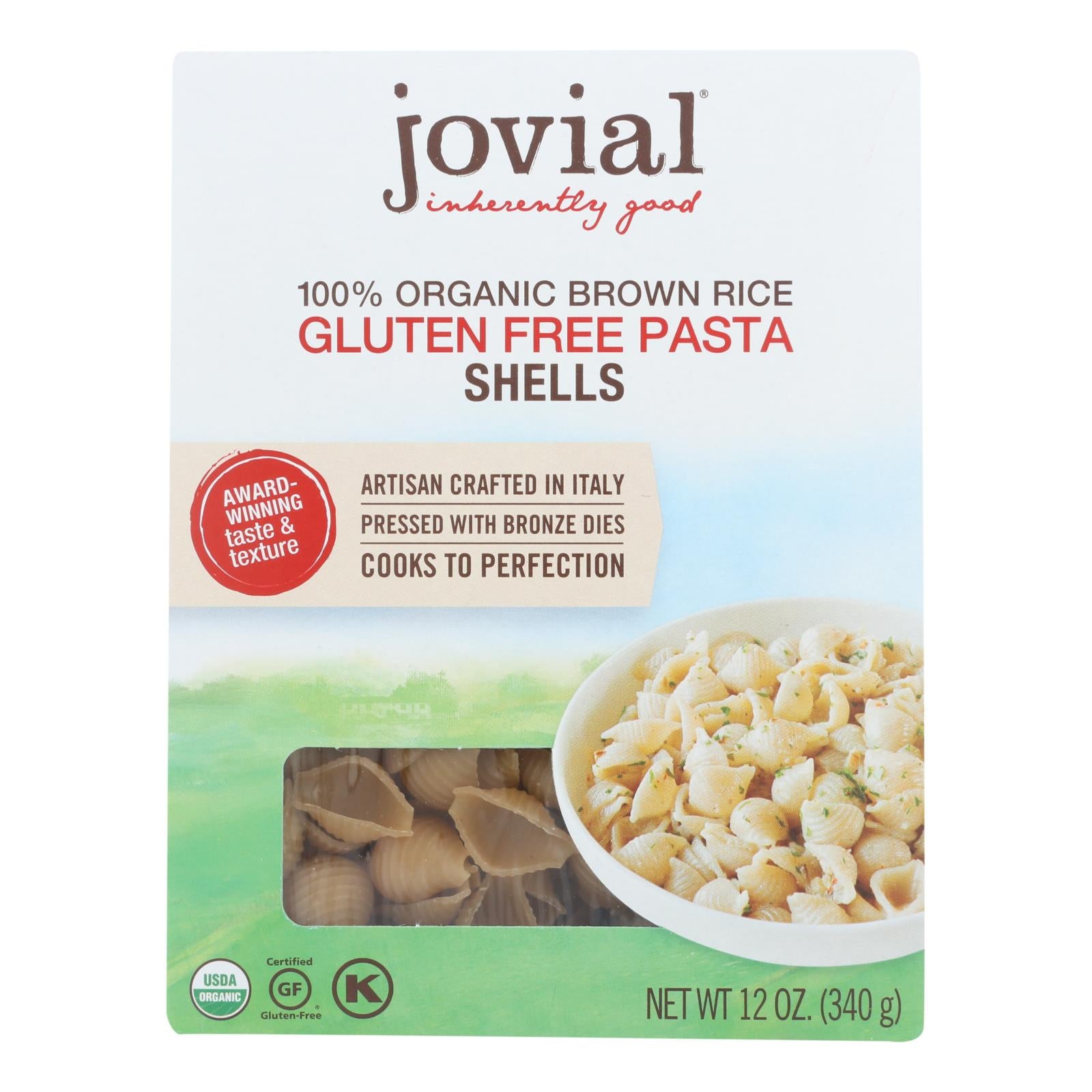 Jovial, Jovial - Organic Brown Rice Pasta - Shells - Case of 12 - 12 oz. (Pack of 12)