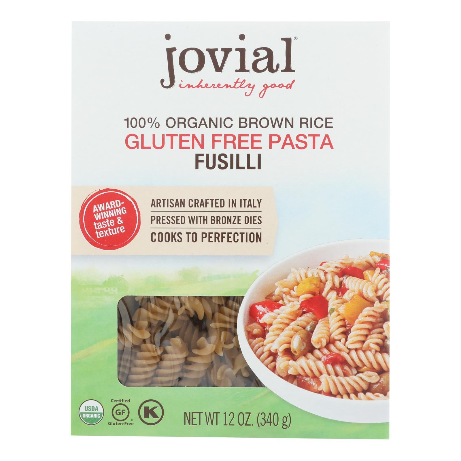 Jovial, Jovial - Pasta - Organic - Brown Rice - Fusilli - 12 oz - case of 12 (Pack of 12)