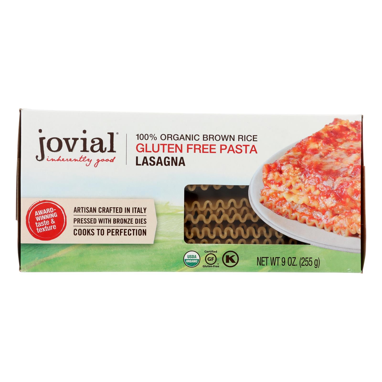 Jovial, Jovial - Pasta - Organic - Brown Rice - Lasagna - 9 oz - case of 12 (Pack of 12)