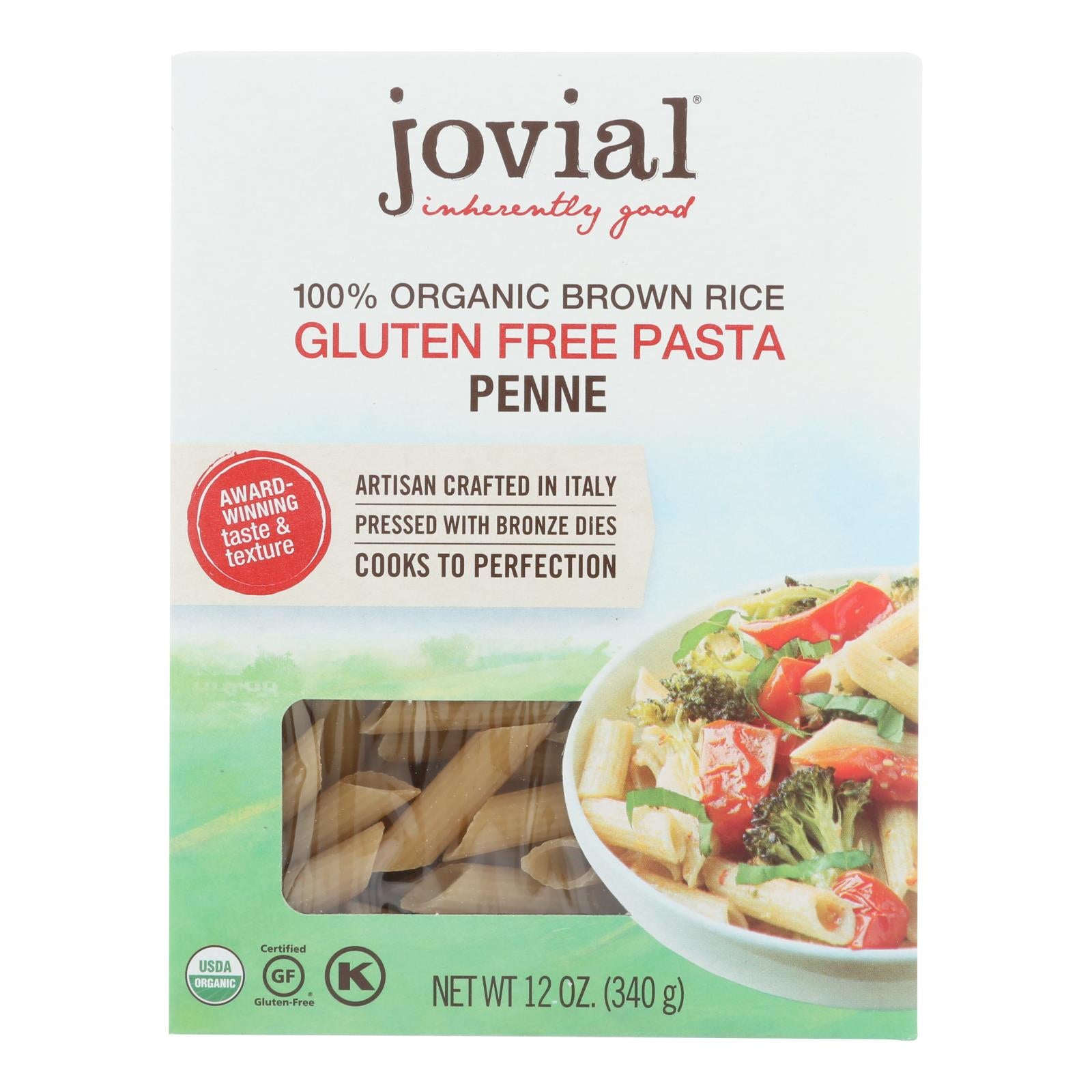 Jovial, Jovial - Pasta - Organic - Brown Rice - Penne Rigate - 12 oz - case of 12 (Pack of 12)