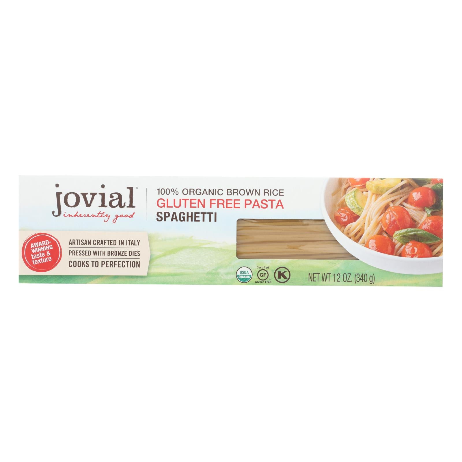 Jovial, Jovial - Pasta - Organic - Brown Rice - Spaghetti - 12 oz - case of 12 (Pack of 12)