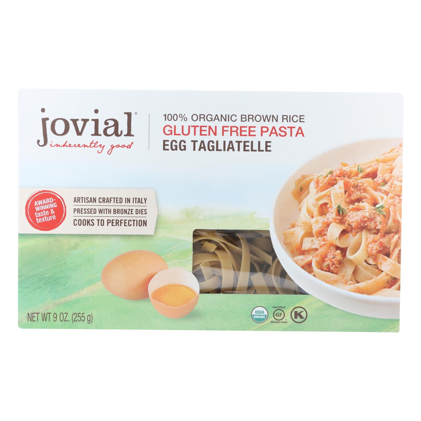 Jovial, Jovial - Pasta - Organic - Brown Rice - Traditional Egg Tagliatelle - 9 oz - case of 12 (Pack of 12)