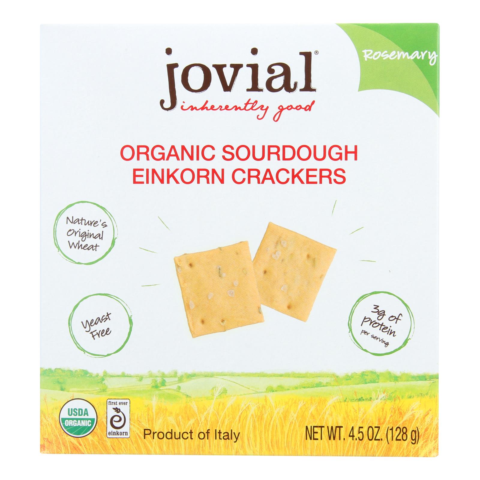 Jovial, Jovial - Sourdough Einkorn Crackers - Rosemary - Case of 10 - 4.5 oz. (Pack of 10)