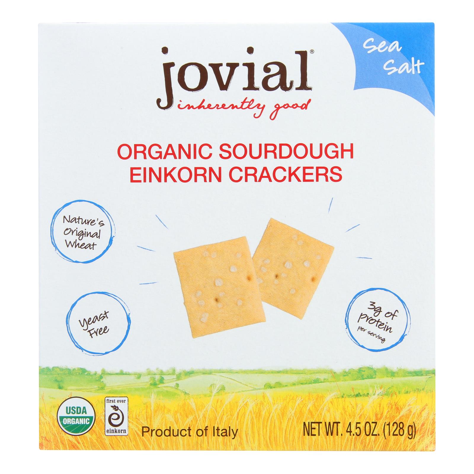 Jovial, Jovial - Sourdough Einkorn Crackers - Sea Salt - Case of 10 - 4.5 oz. (Pack of 10)