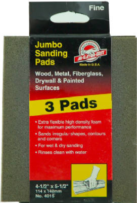 Ali Industries, Jumbo Sanding Pads, 4.5 x 5.5-In., 3-Ct.