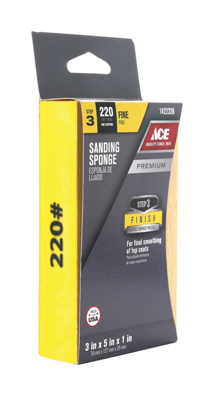 Ace, Jumbo Sanding Sponge, Large, 3 x 5 x 1, 220-Grit