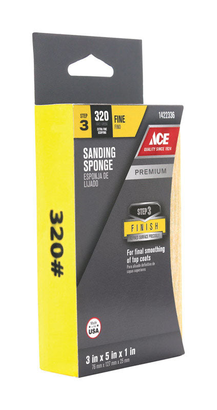 Ace, Jumbo Sanding Sponge, Large, 3 x 5 x 1, 320-Grit