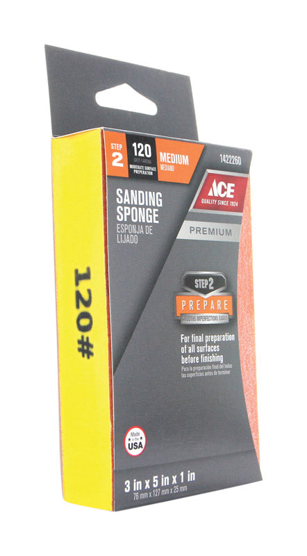 Ace, Jumbo Sanding Sponge, Large, 3 x 5 x 1-In., 120-Grit