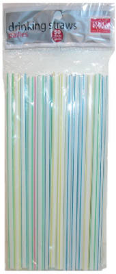 BRADSHAW INTERNATIONAL, Jumbo Straws, Spiral Striped, 50-Ct. (Pack of 6)